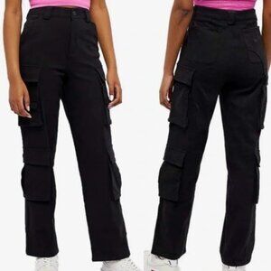 Danielle Guizio- Black Classic Cargo Pants Size S Streetwear Edgy Multi Pockets